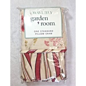 NEW Waverly Garden Room Vintage Rose Standard‎ Pillow Sham Cottage Vtg 2000